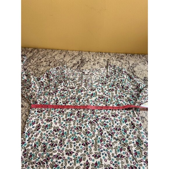 Sonoma Womens Floral Tunic Blouse Small Rayon VNeck 3/4 Sleeve Cottagecore - Picture 7 of 10